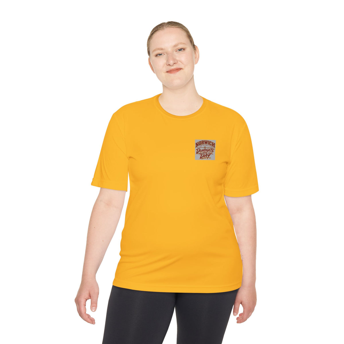 Women Kicking Glass Performance Tee – WKG Shield | Norwich University Moisture-Wicking T-Shirt