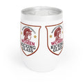Norwich University Women Kicking Glass Wine Tumbler – 12 oz Insulated Stemless | WKG Shield