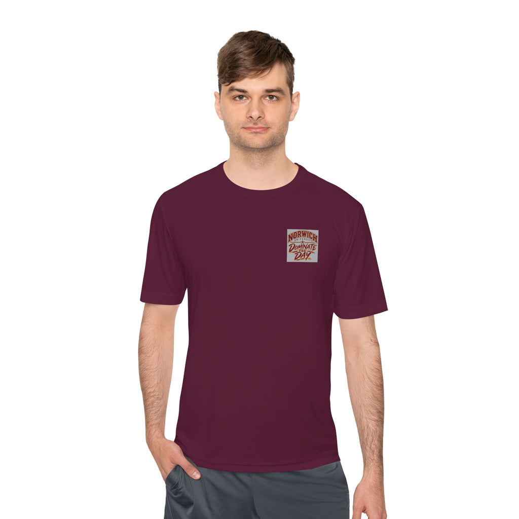 Women Kicking Glass Performance Tee – WKG Shield | Norwich University Moisture-Wicking T-Shirt