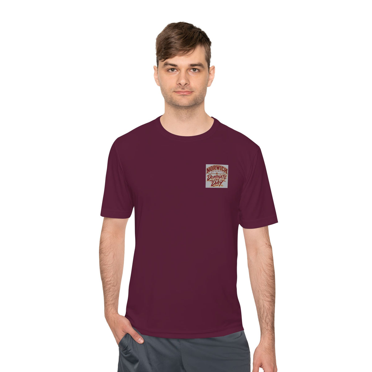 Women Kicking Glass Performance Tee – WKG Shield | Norwich University Moisture-Wicking T-Shirt