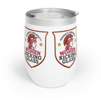 Norwich University Women Kicking Glass Wine Tumbler – 12 oz Insulated Stemless | WKG Shield