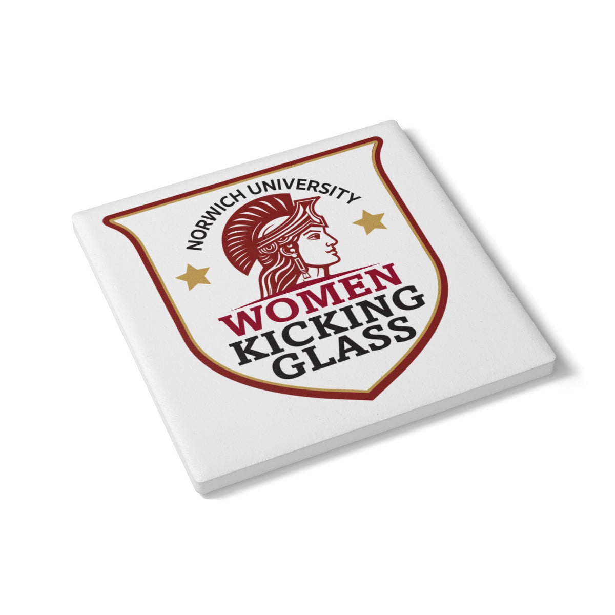 Women Kicking Glass Ceramic Coaster
