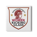 Women Kicking Glass Ceramic Coaster
