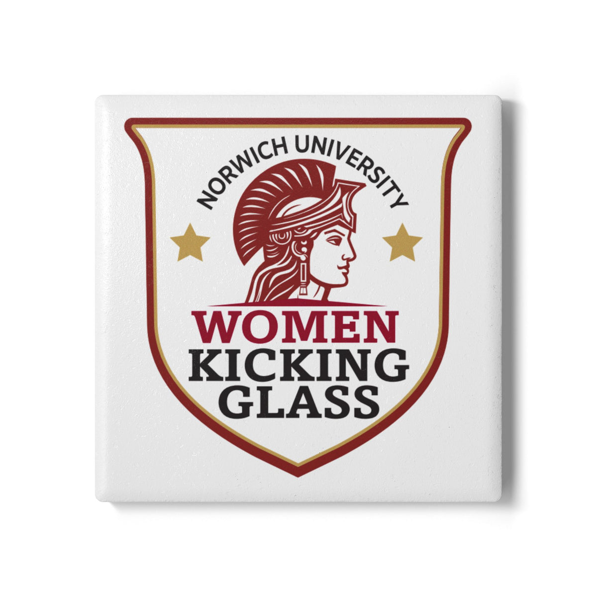 Women Kicking Glass Ceramic Coaster