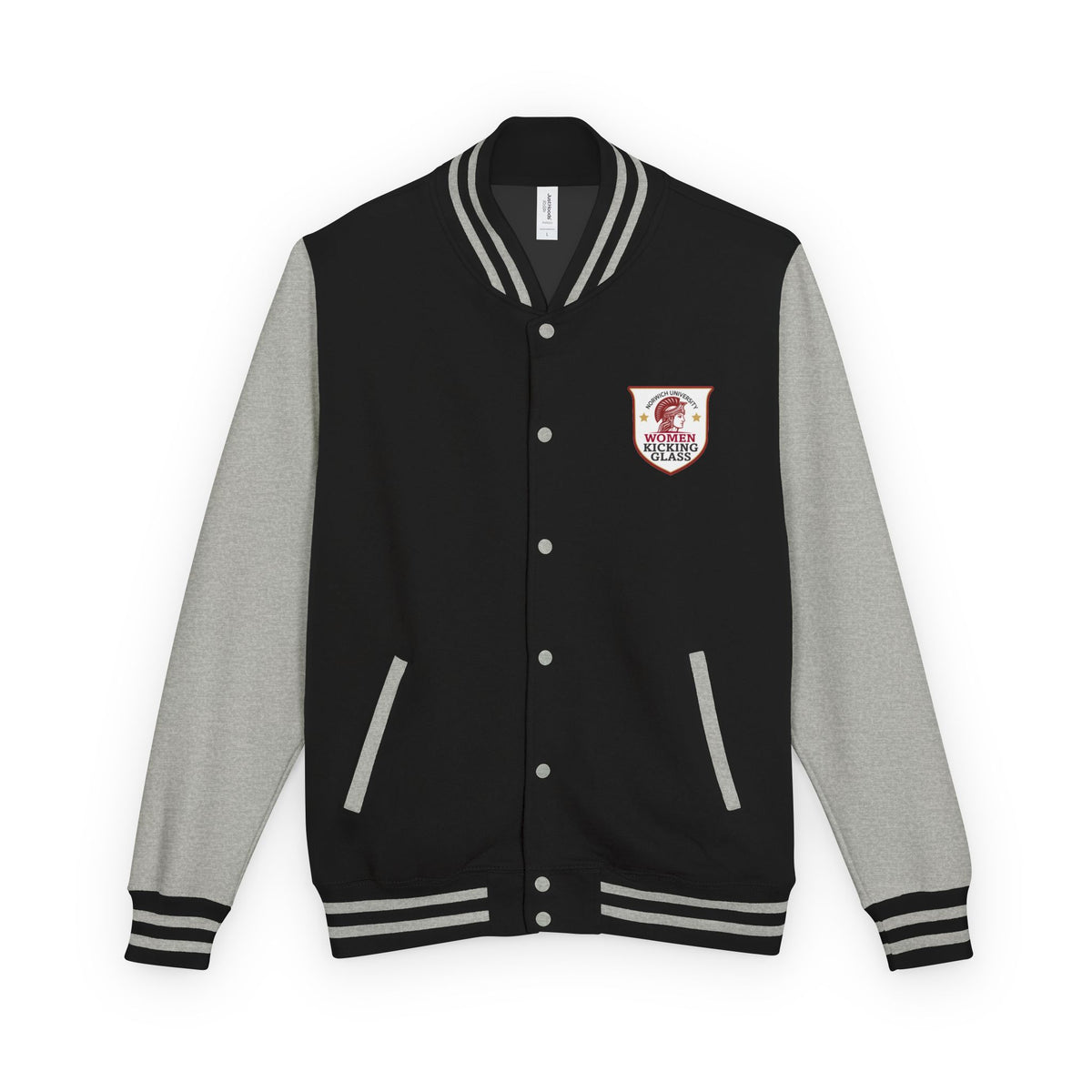 Norwich University Women Kicking Glass Letterman Jacket