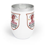 Norwich University Women Kicking Glass Wine Tumbler – 12 oz Insulated Stemless | WKG Shield