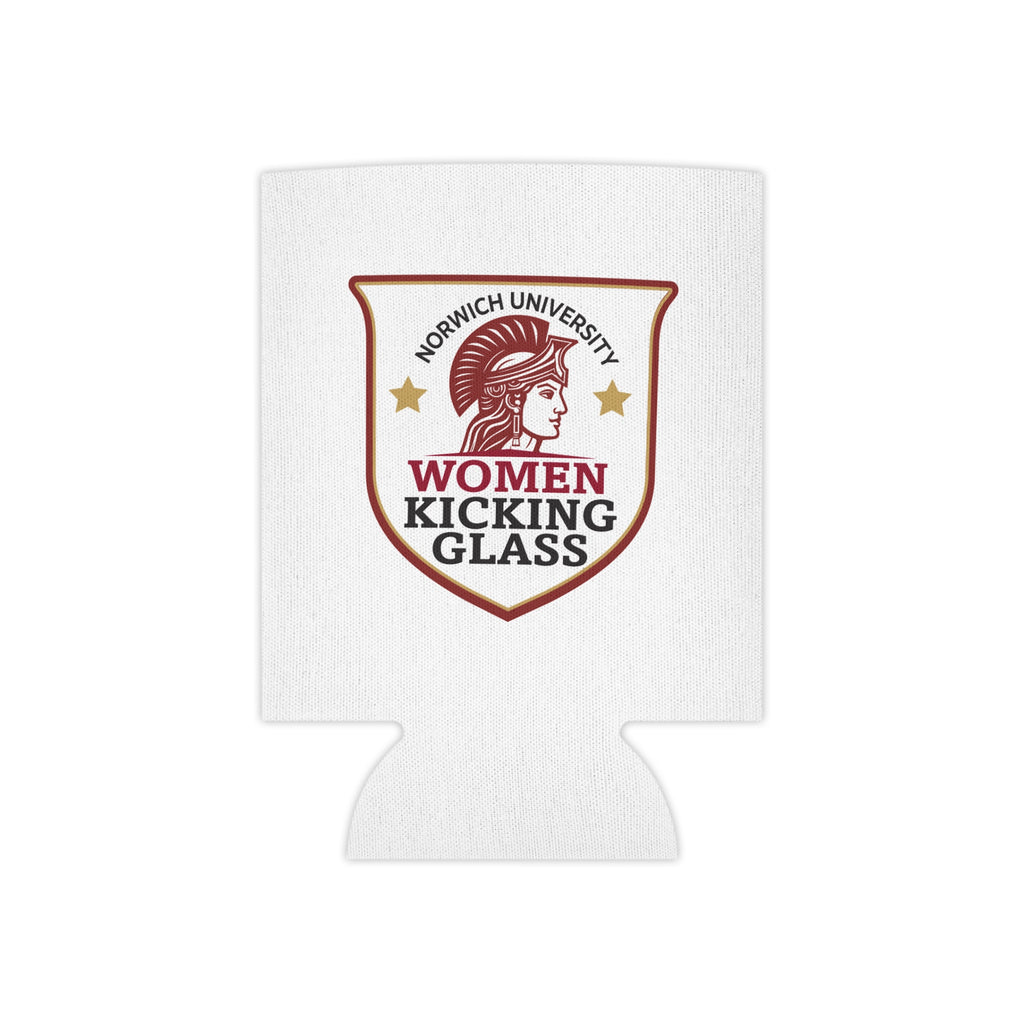 Women Kicking Glass Can Cooler — Norwich University Shield Koozie
