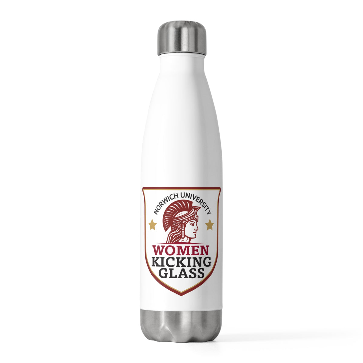 Norwich University Women Kicking Glass Alumni Insulated Water Bottle – 20 oz | WKG Shield