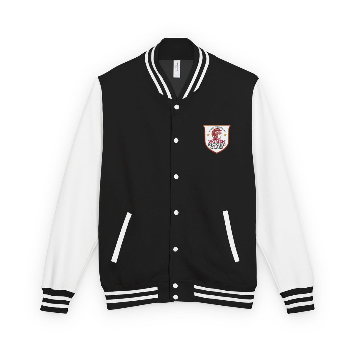 Norwich University Women Kicking Glass Letterman Jacket